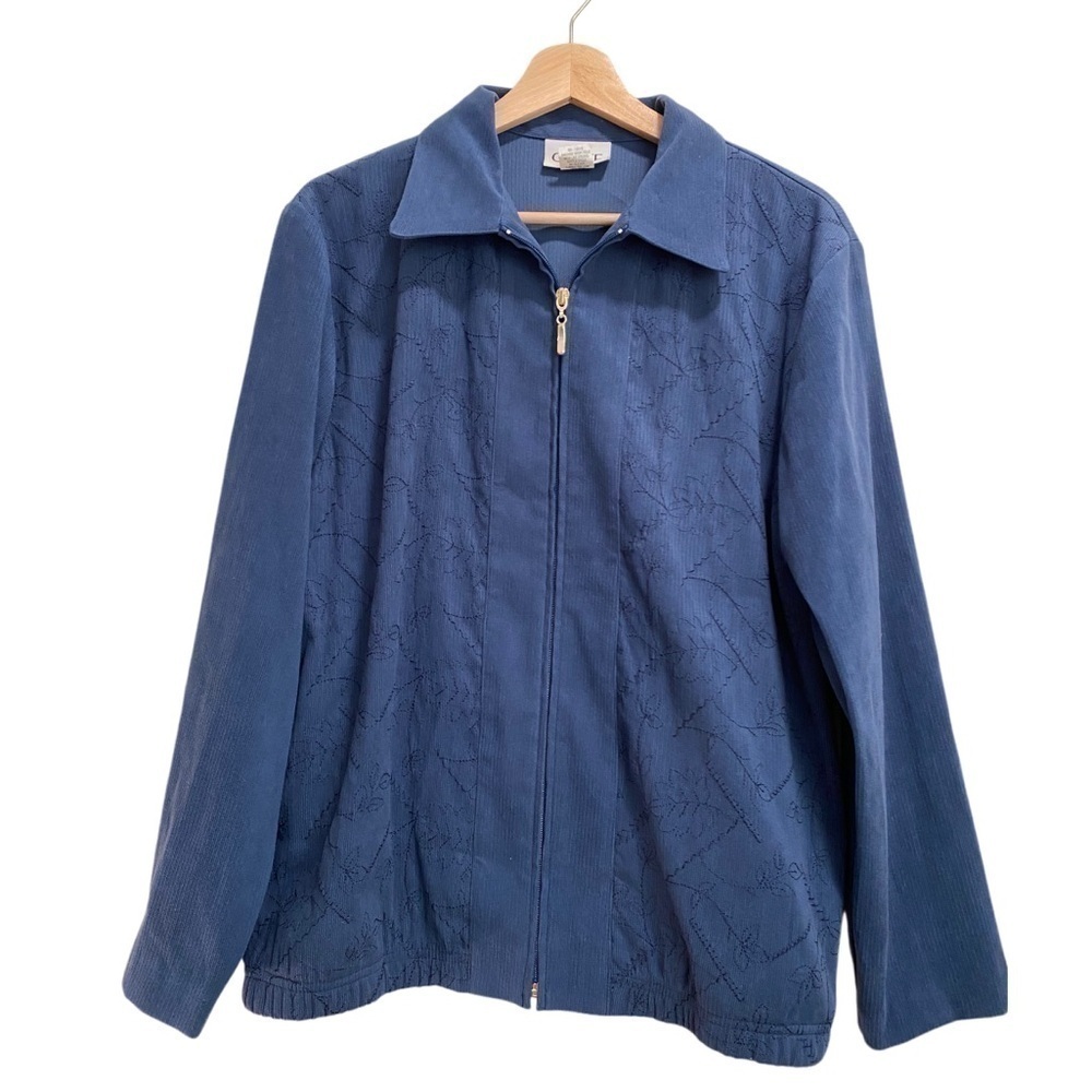 Vintage Graff Blue Zip Front Jacket Size Medium